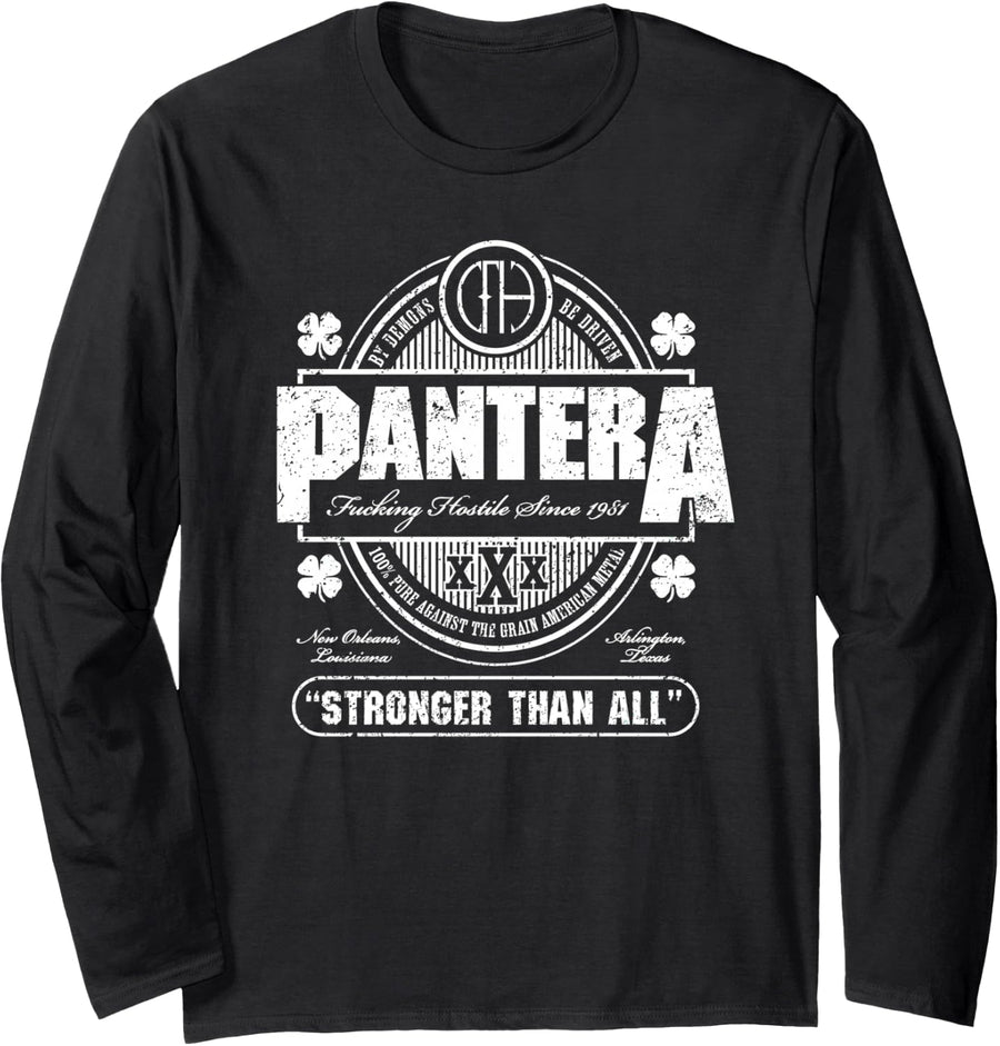 Pantera Official Stronger Than All St Patrick's Day Long Sleeve T-Shirt - Adult Unisex Black