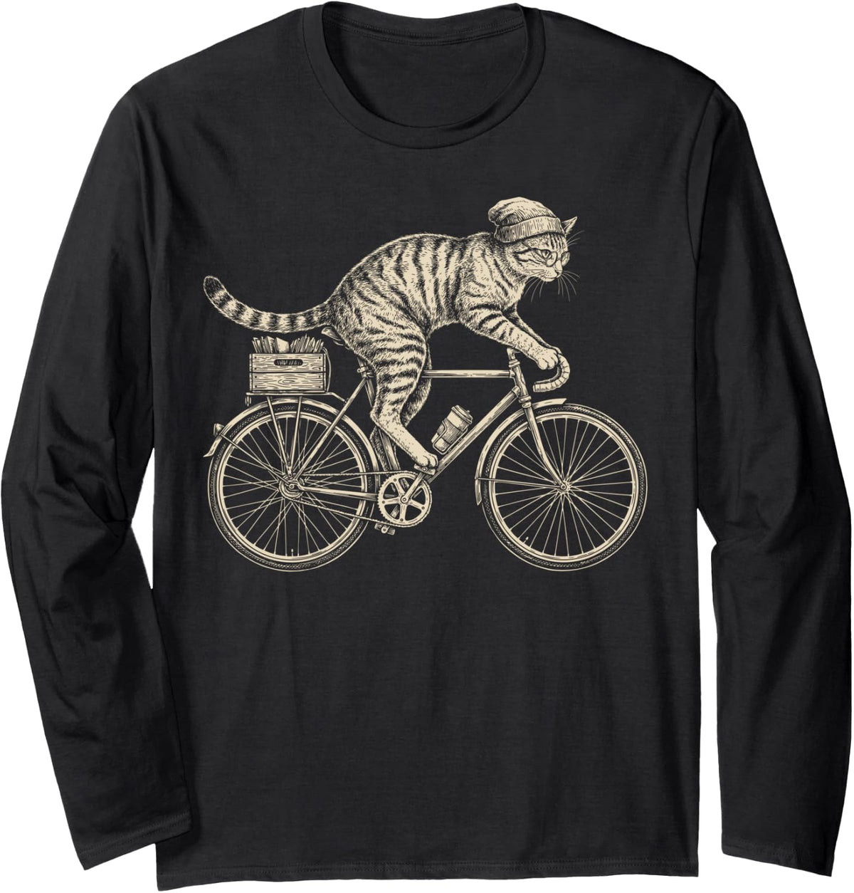 Etching Long Sleeve T-Shirt - Adult Unisex Black