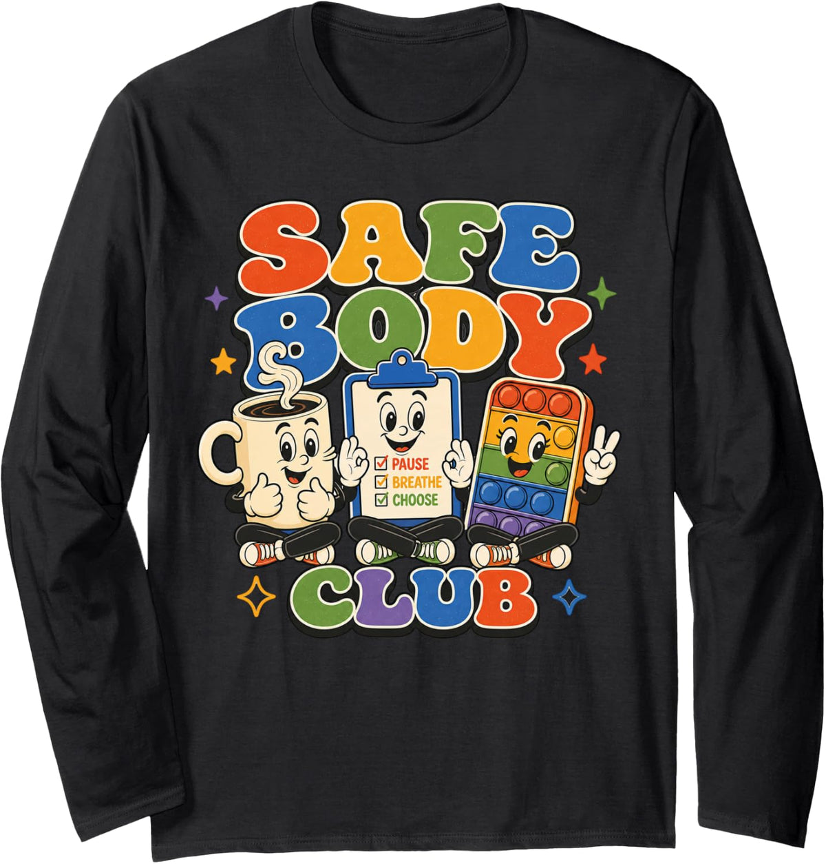 SPED Teacher para Retro 70s Behavior para Professional Cute Long Sleeve T-Shirt - Adult Unisex Black