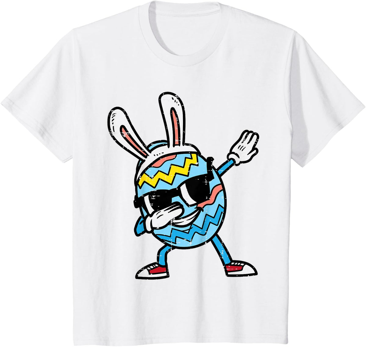 Dabbing Easter Egg Bunny Cute Dab Dance Boys Kids Men Youth T-Shirt - White