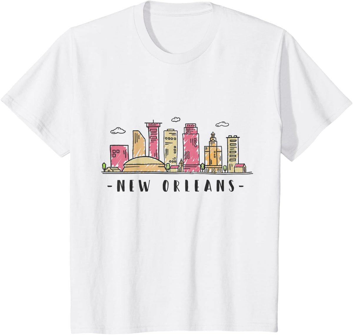 New Orleans Skyline NOLA Vintage New Orleans Louisiana T-Shirt - White