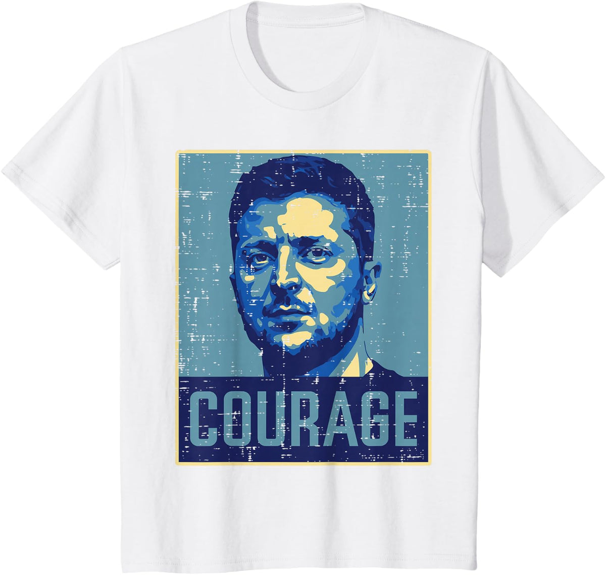 Ukraine President Zelensky Courage Ukrainian Men Women Kids T-Shirt - White