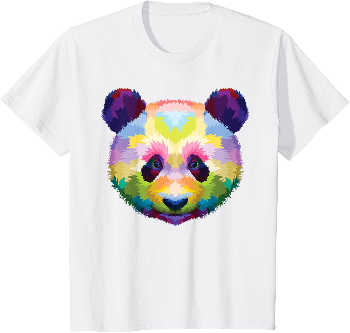 Rainbow Panda Head Brilliance Unleashed Cute Panda Tees T-Shirts for Animal Lovers - White
