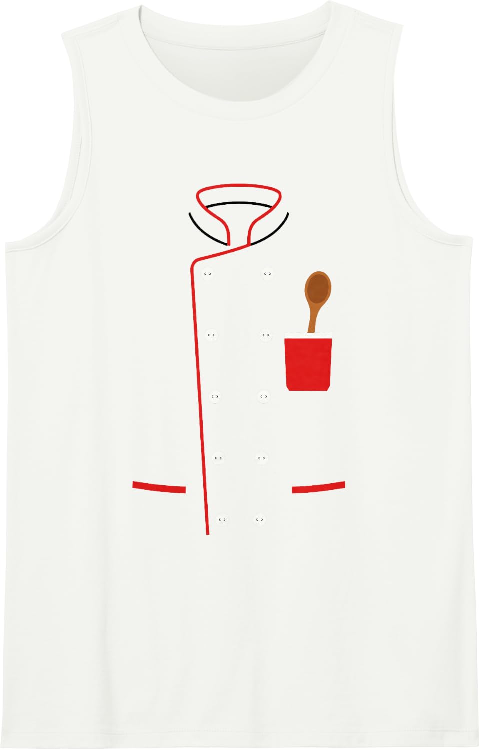 Chef Culinary Cook Kitchen Restaurant Uniform Halloween Sleeveless Tank Top - White