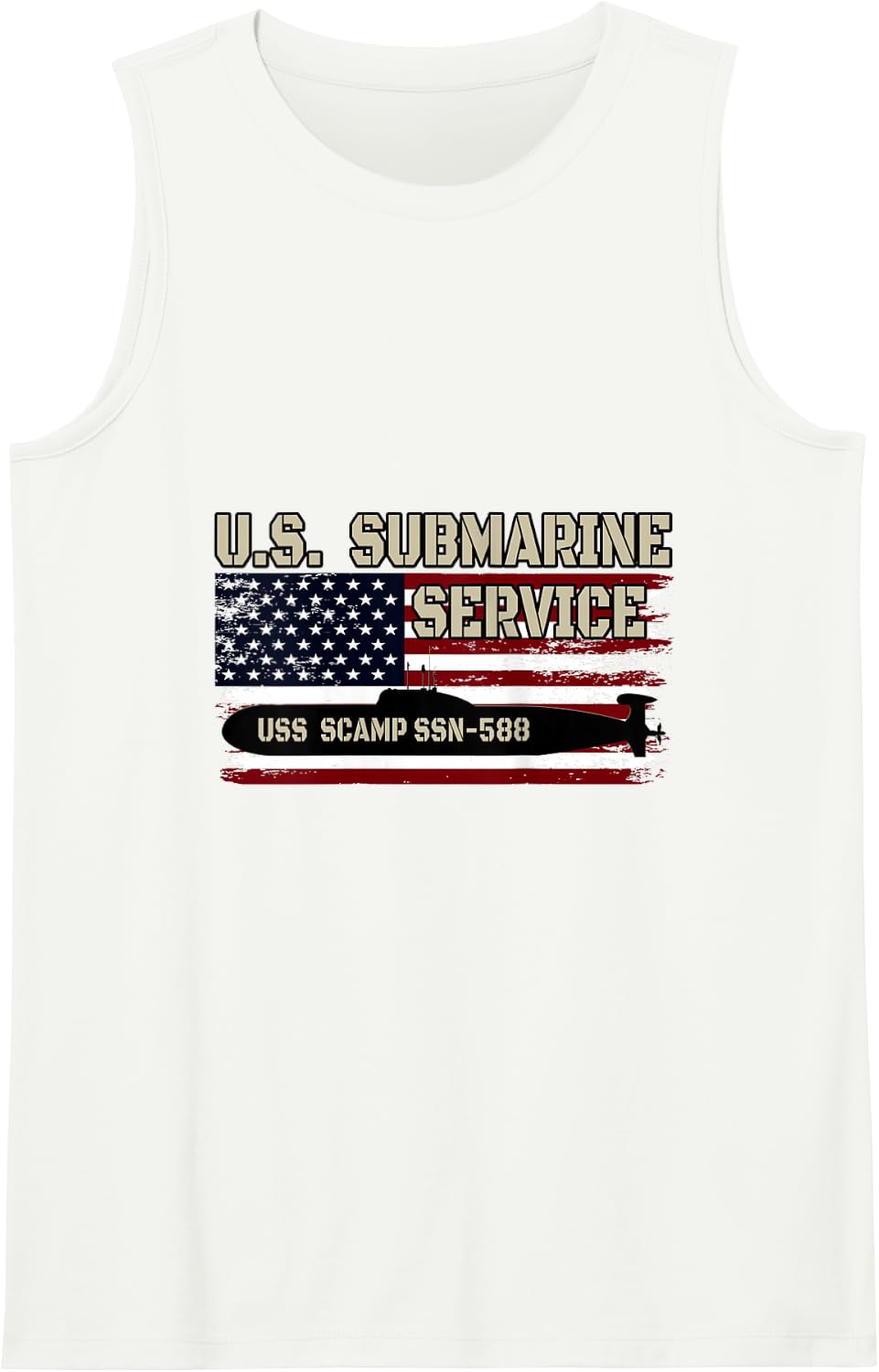 USS Scamp SSN-588 Submarine Veterans Day Father's Day Tank Top - White