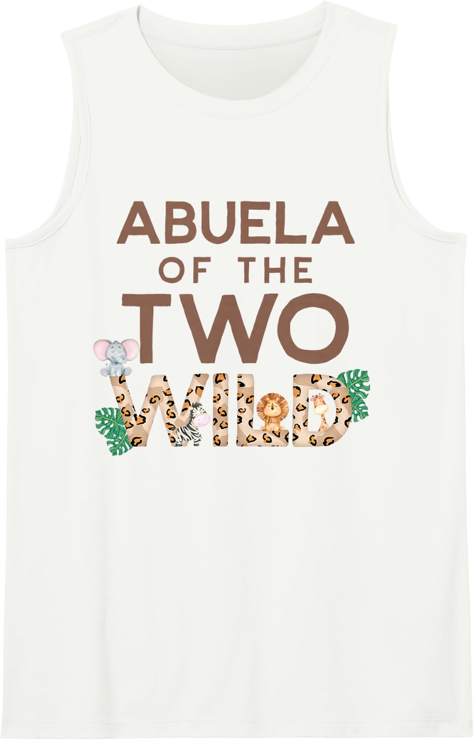 Abuela of The Two Wild Animal Safari 2nd Birthday Theme Sleeveless Tank Top - White