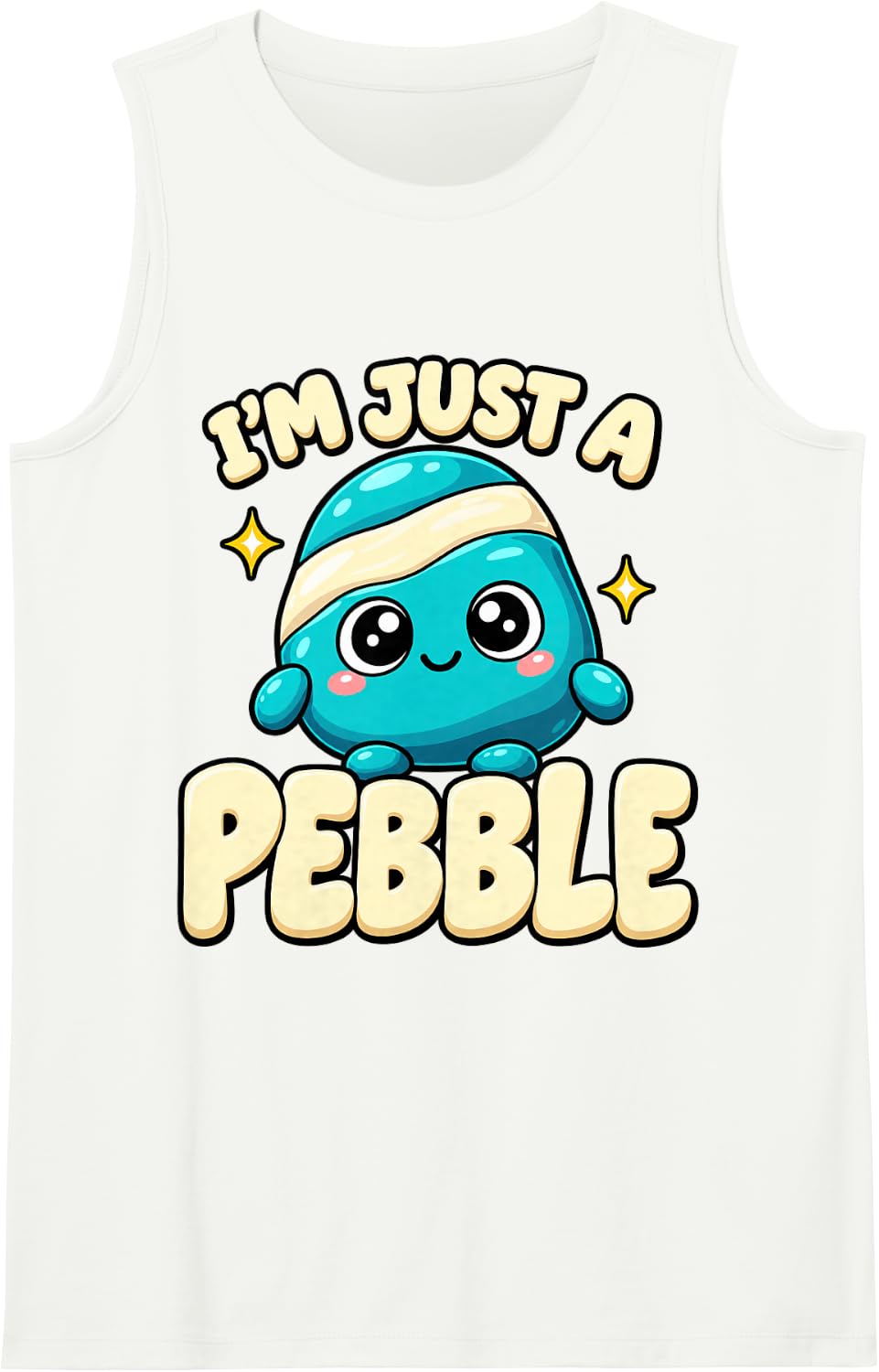 Geology I'm Just A Pebble Funny Cute Rock Collector Sleeveless Tank Top - White