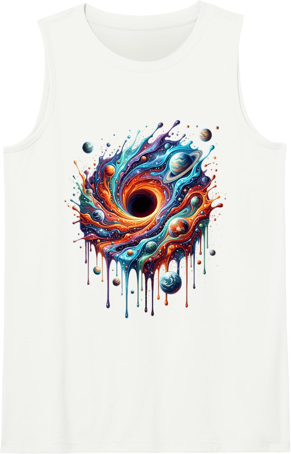 Black Hole Physics Color Burst Space Lovers Astrophysicist Tank Top - White