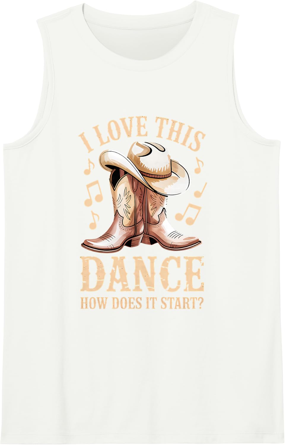 I Love This Dance How Does It Start Line Dance Western Sleeveless Tank Top - White