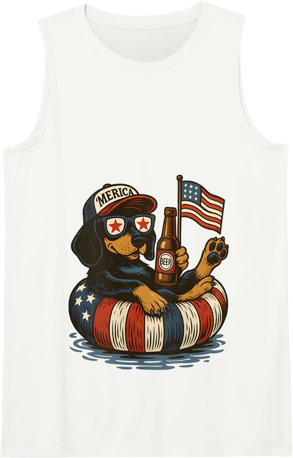 Dachshund 4th of July America Dachshund Patriotic Dog Lovers Tank Top - White