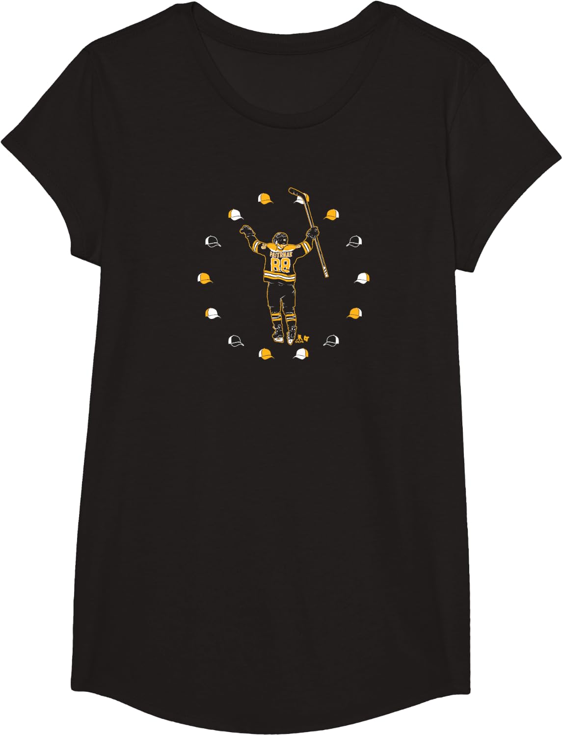 David Pastrnak - Hat Trick - Boston Hockey T-Shirt - Girls Black