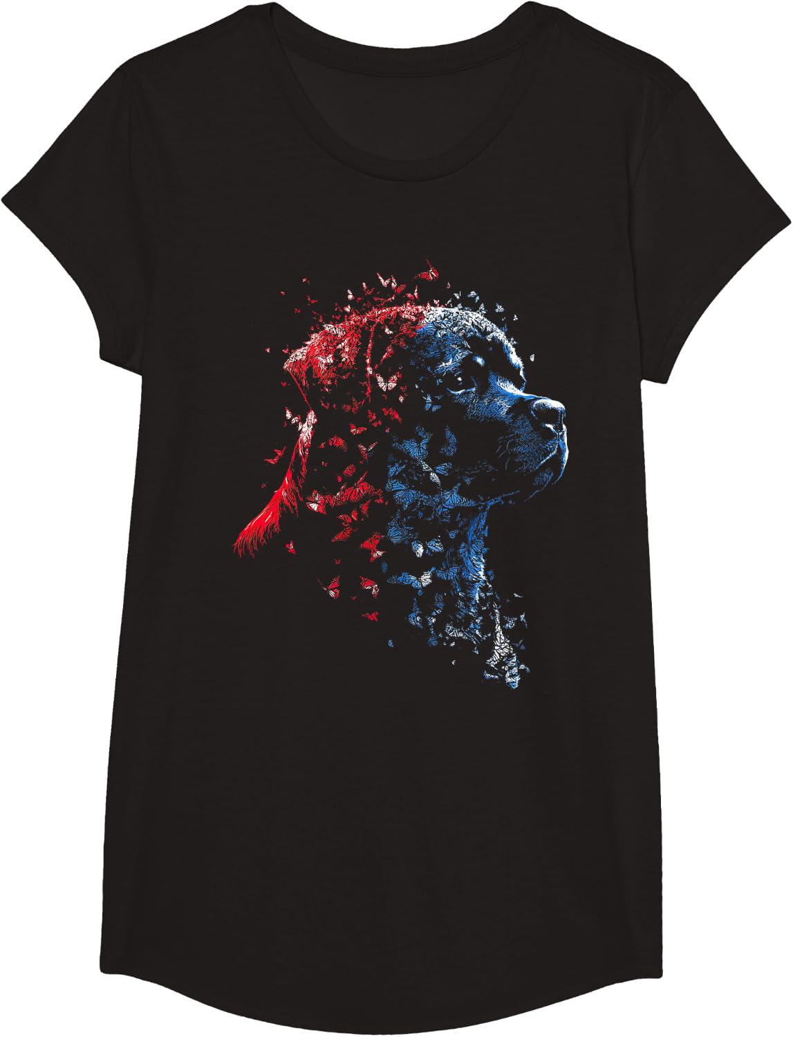 Graphic Rottweiler Dog Dad T-Shirt - Girls Black