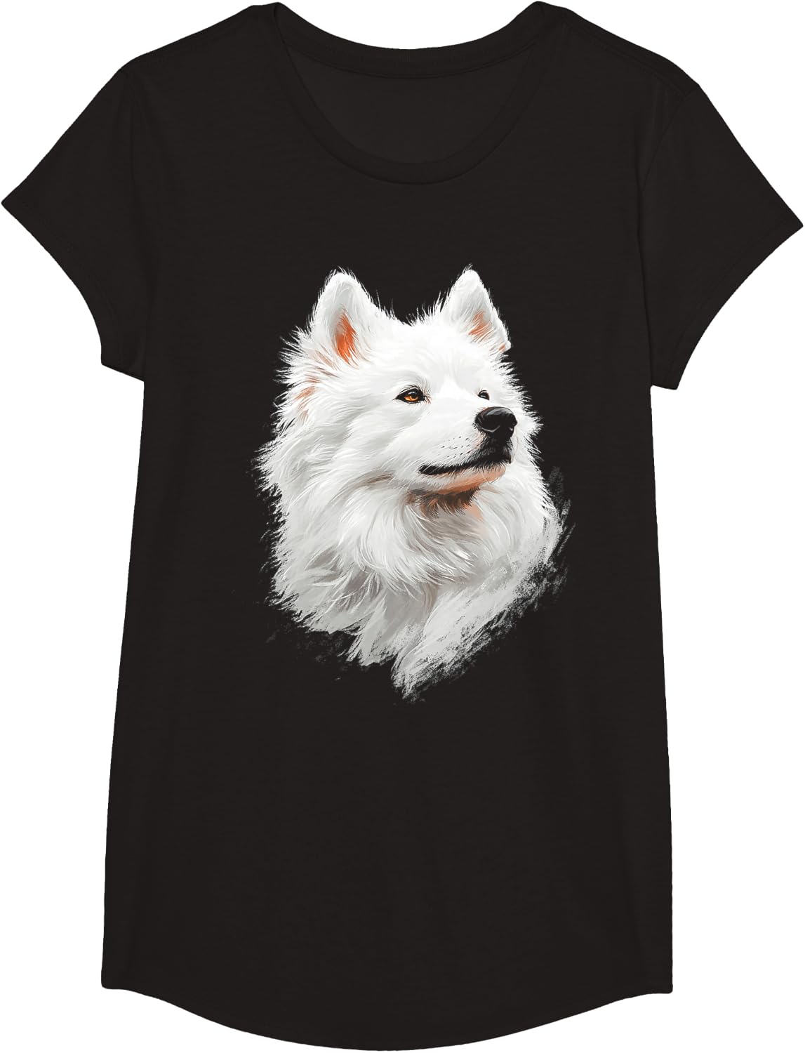 Samoyed Dog Graphic Pet Illustration Samoyed T-Shirt - Girls Black