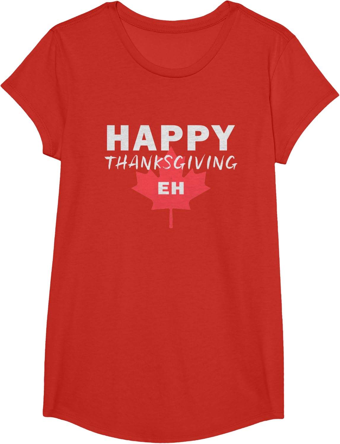 Canadian Humor Thanksgiving T-Shirt - Canada USA Turkey Eh T-Shirt - Girls Red