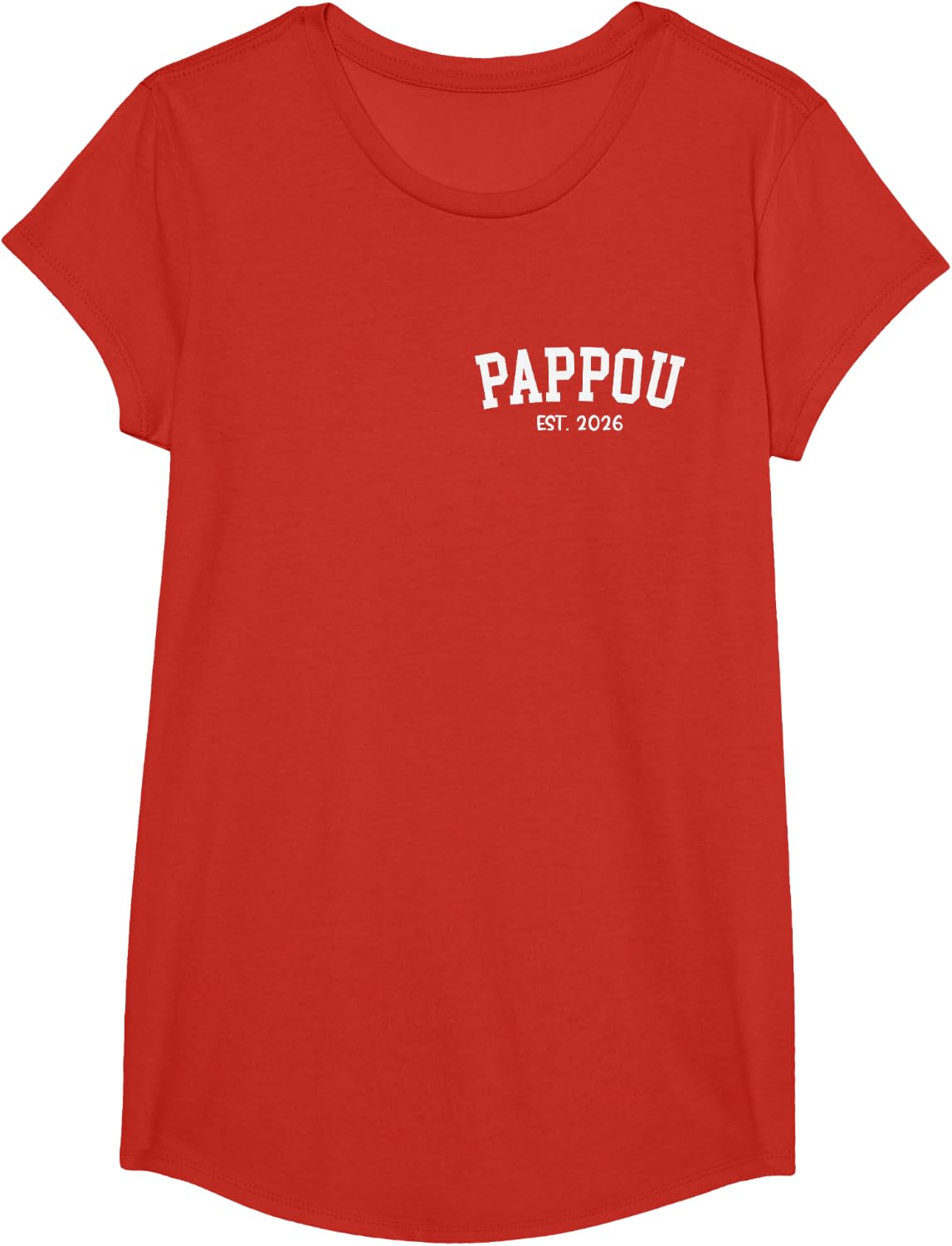 Pappou EST. 2026 Classic Grandpa Fathers Day T-Shirt - Girls Red