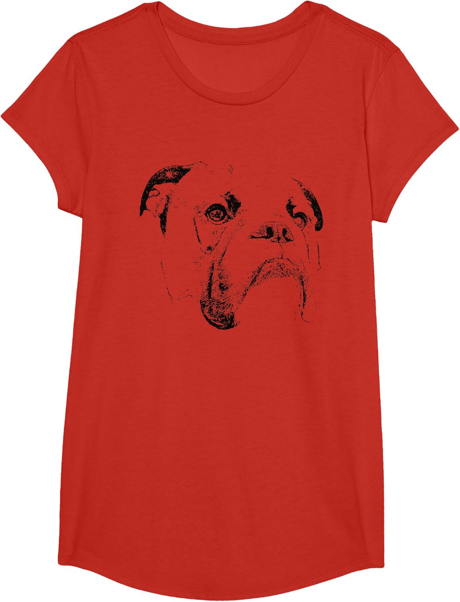 English Bulldog gift for Bulldog Owners T-Shirt - Girls Red