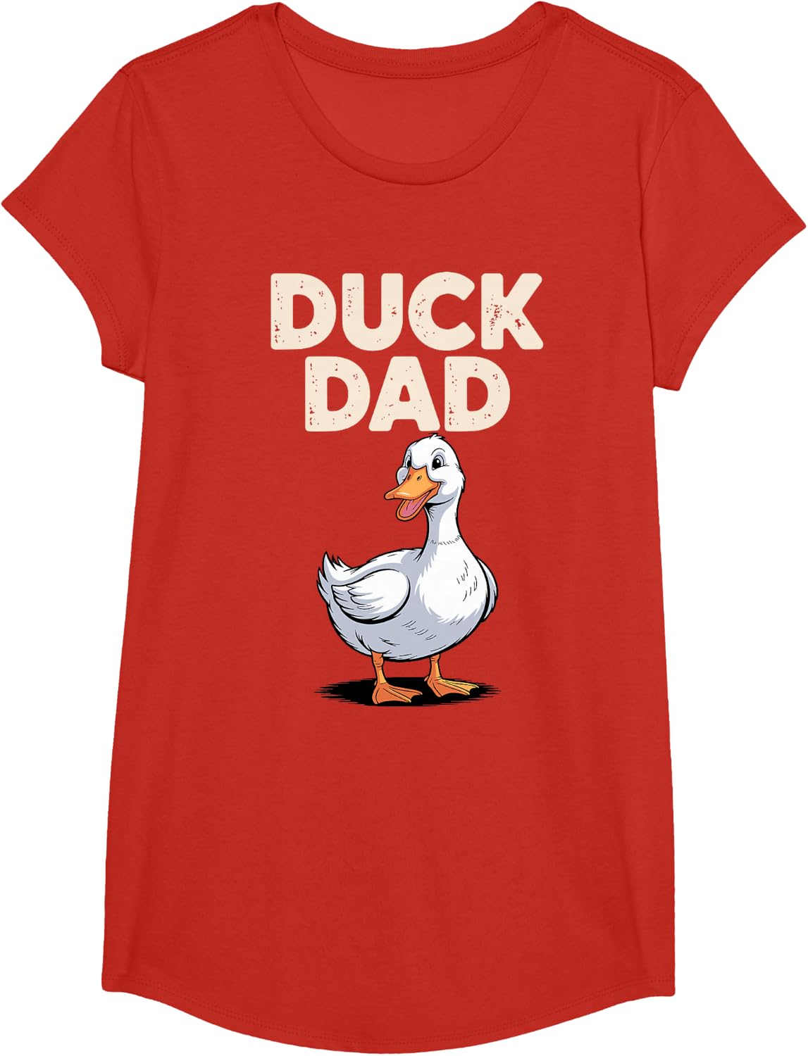 Funny Duck Dad Art for Men Boys Father Farmer Duck Dad T-Shirt - Girls Red