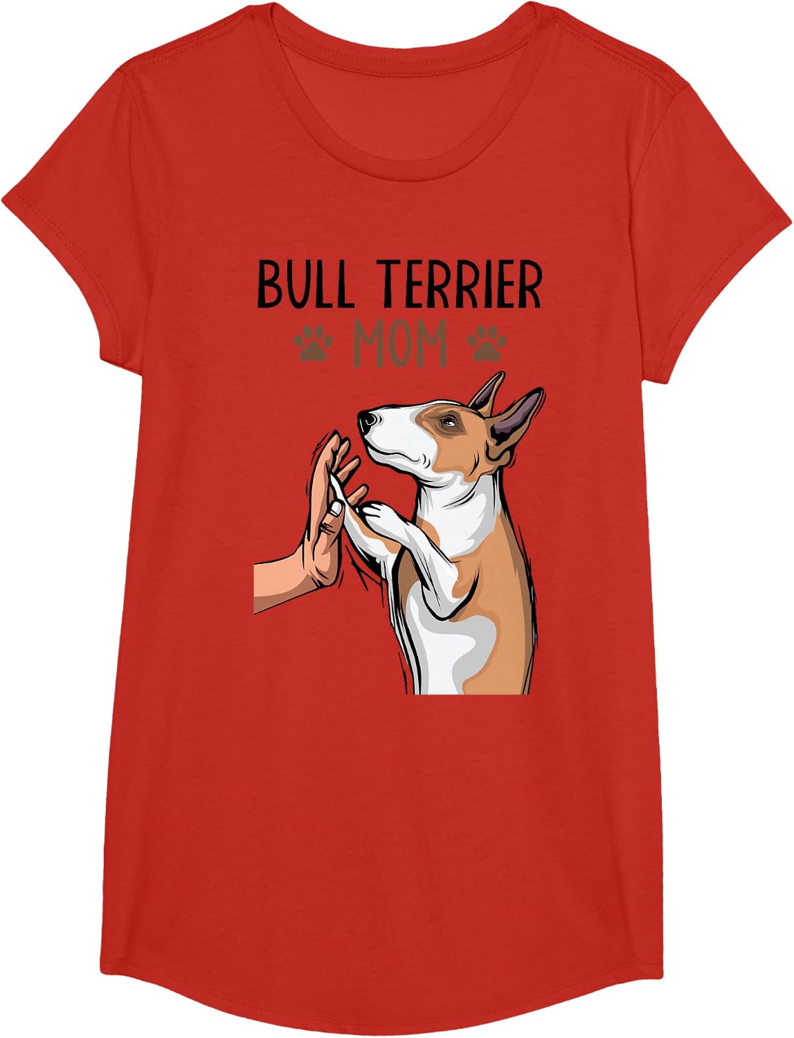 Bull Terrier Mom Dog Lover T-Shirt - Girls Red