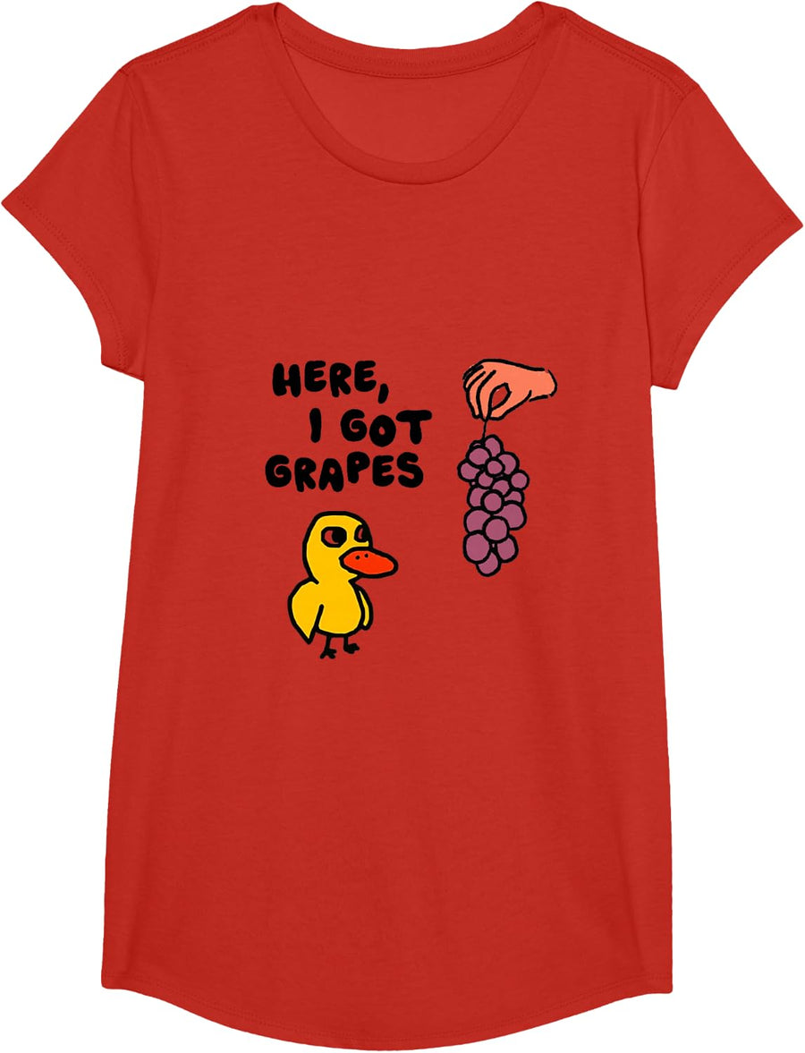 I Got Grapes Duck Design Funny Tee T Shirts for Men Women Kids Duck Lover Gift - Girls Red