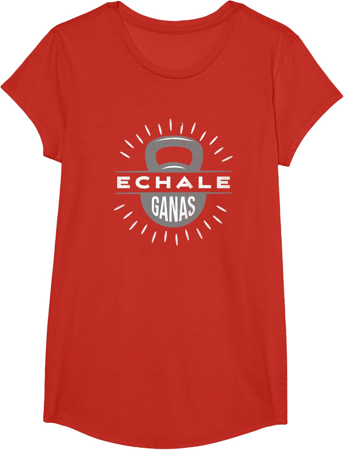 Echale Ganas kettlebell gym exercise weightlifting vintage T-Shirt - Girls Red
