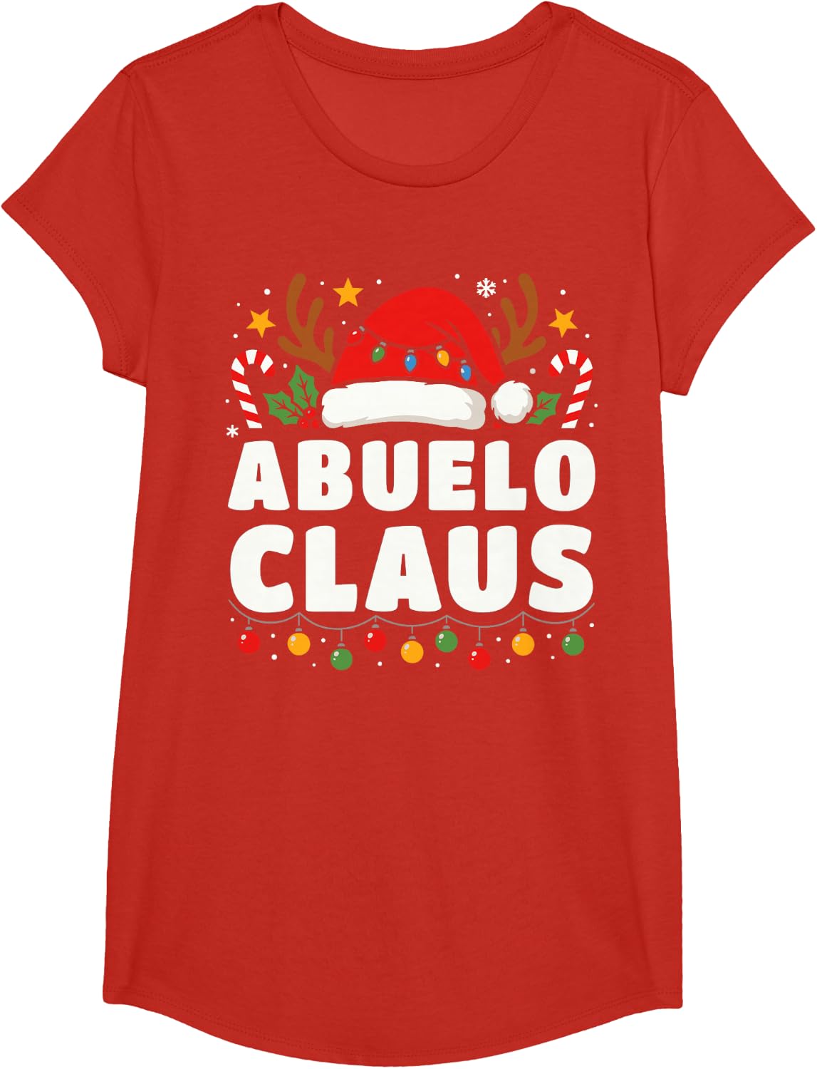 Abuelo Claus Funny Matching Family Christmas Xmas T-Shirt - Girls Red