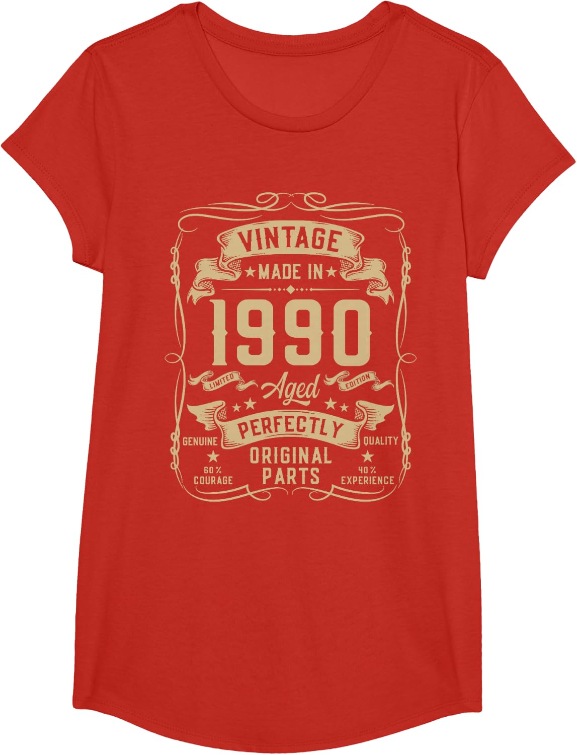 Vintage 1990 36yr 36th Birthday Gifts for Men 36 Years Old T-Shirt - Girls Red