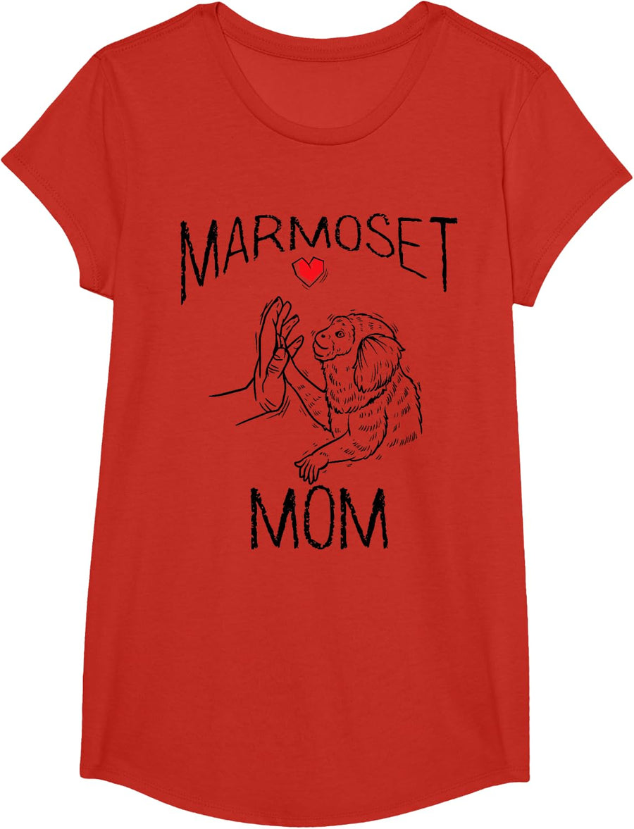 White Tufted Monkey Brush Earmonkey T-Shirt - Girls Red