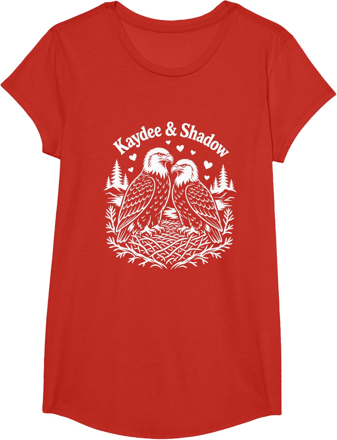 Shadow and Kaydee Fans California Eagles Tee Men Women Kids T-Shirt - Girls Red