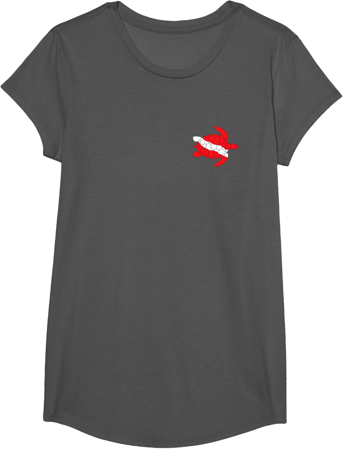 Sea Turtle Tshirt Dive Flag Scuba Diving Lovers Diver Shirt T-Shirt - Girls Asphalt Grey