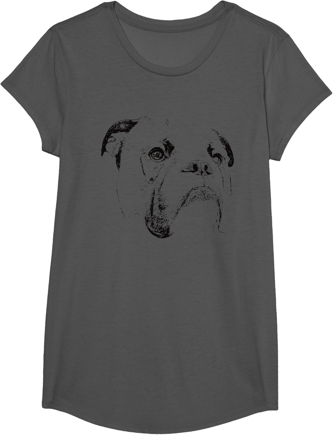 English Bulldog gift for Bulldog Owners T-Shirt - Girls Asphalt Grey