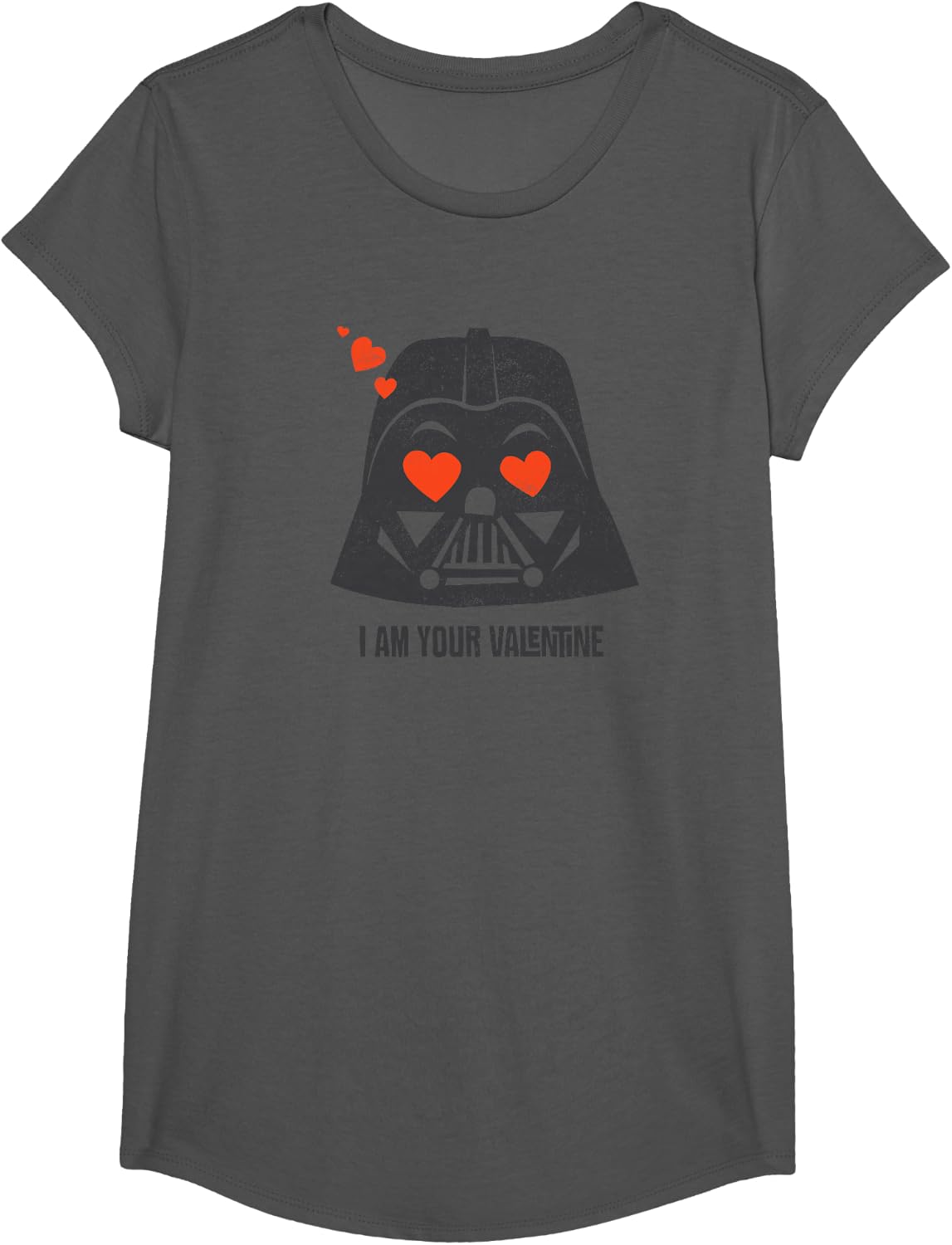 Star Wars Darth Vader I Am Your Valentine T-Shirt - Girls Asphalt Grey