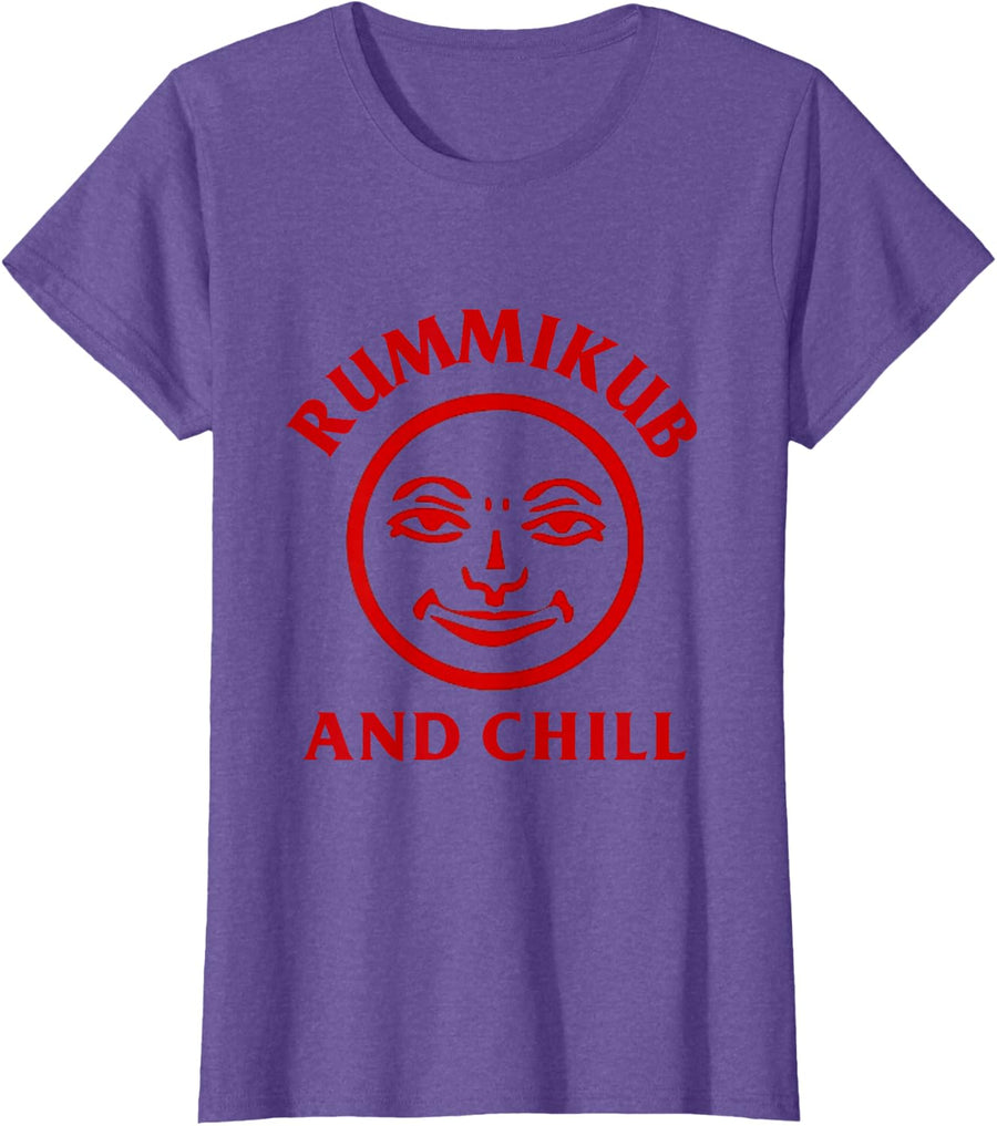 Rummikub and Chill Funny Board Games Lover Game Night T-Shirt - Purple Heather