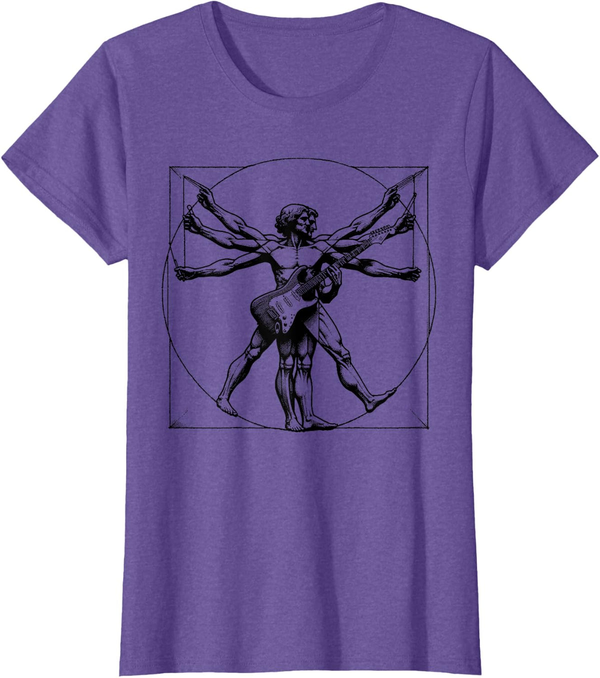 Guitar Man Guitar Player Musicians Guitar Gifts For Men T-Shirt - Purple Heather