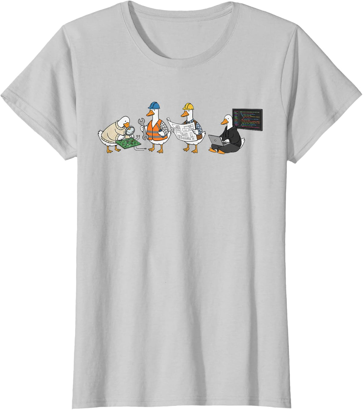 Engineer Silly Goose Engineer Dad Engineer Engineering T-Shirt - Silver Grey