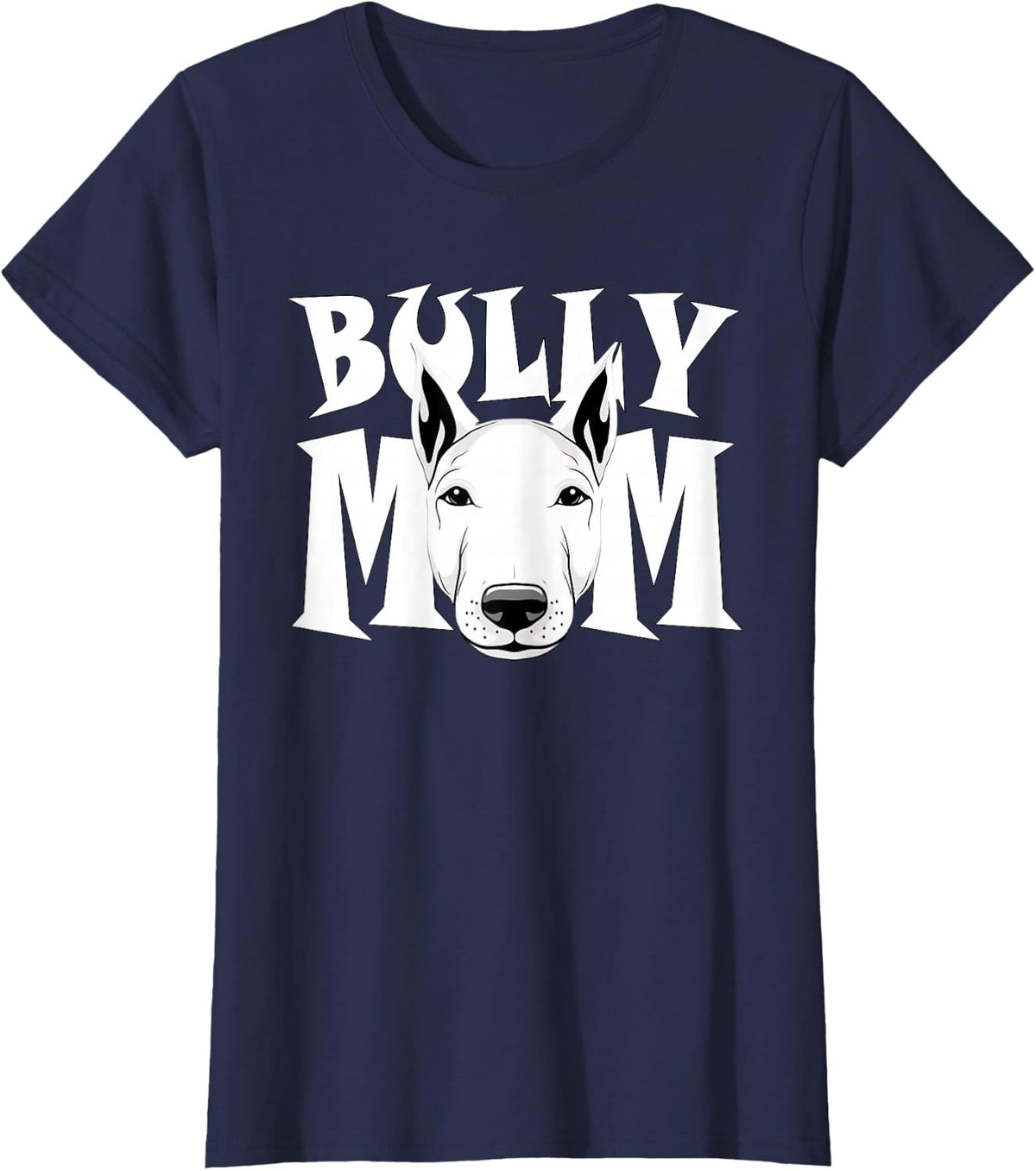 Bull Terrier Mom Cute Bully Momma Puppy Dog Women's T-Shirt - Navy Blue
