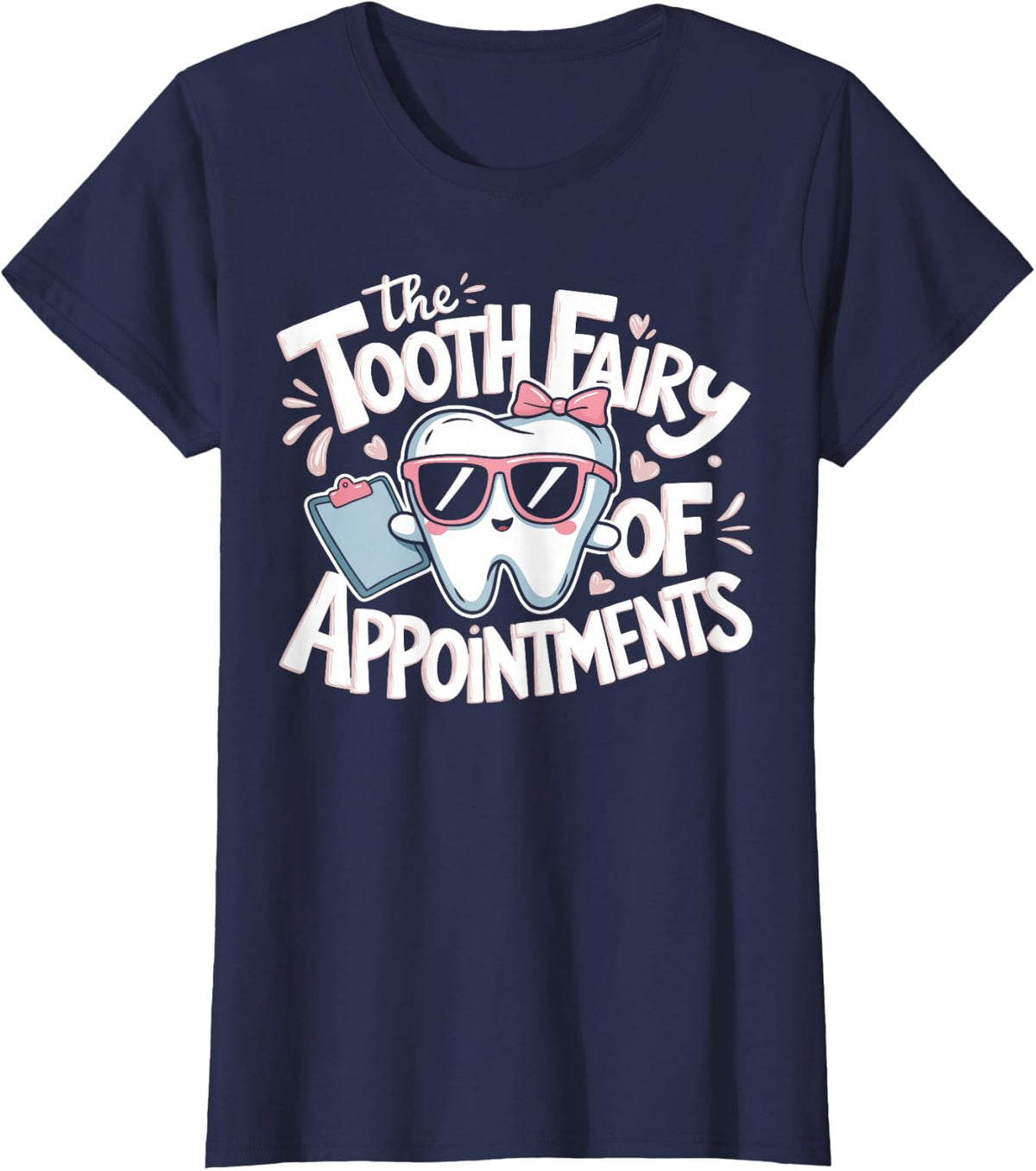 Dental Receptionist Fairy Dentist's Office Reception Tee T-Shirt Gift For Dental Admin - Navy Blue