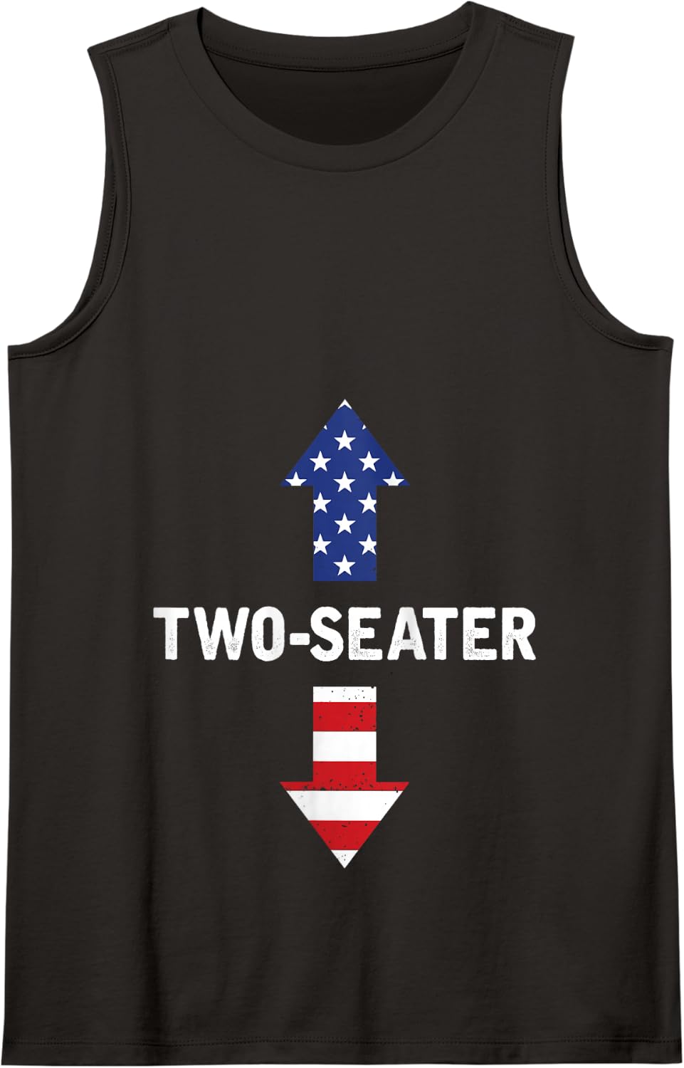 Two Seater Arrow 4th of July American Flag Two-Seater Tank Top - Black