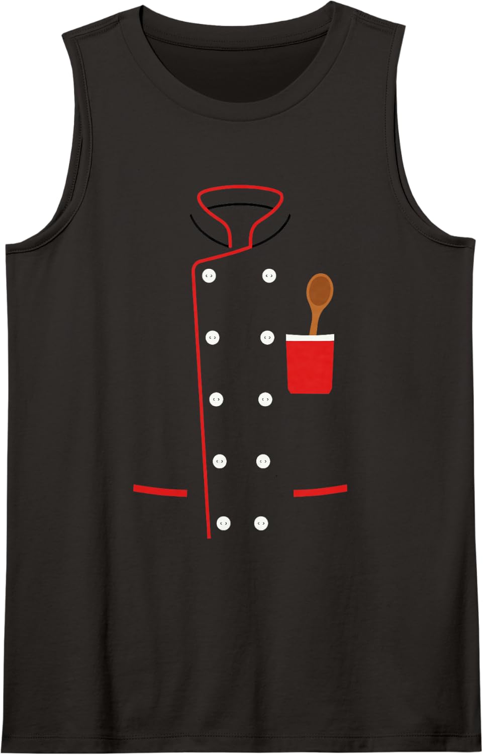 Chef Culinary Cook Kitchen Restaurant Uniform Halloween Sleeveless Tank Top - Black