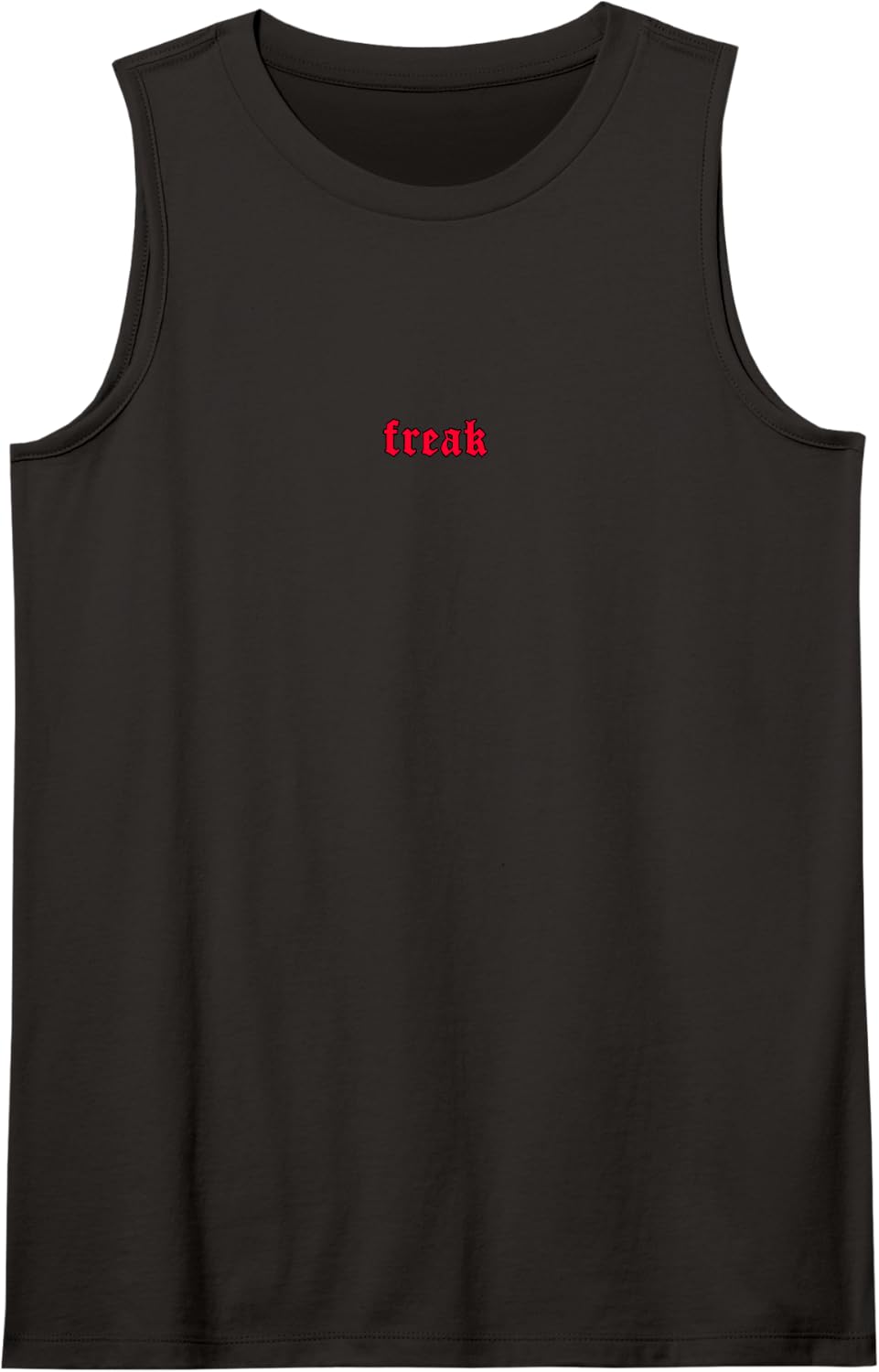 Freak - Aesthetic Red Soft Grunge Goth Egirl Eboy Sleeveless Tank Top - Black
