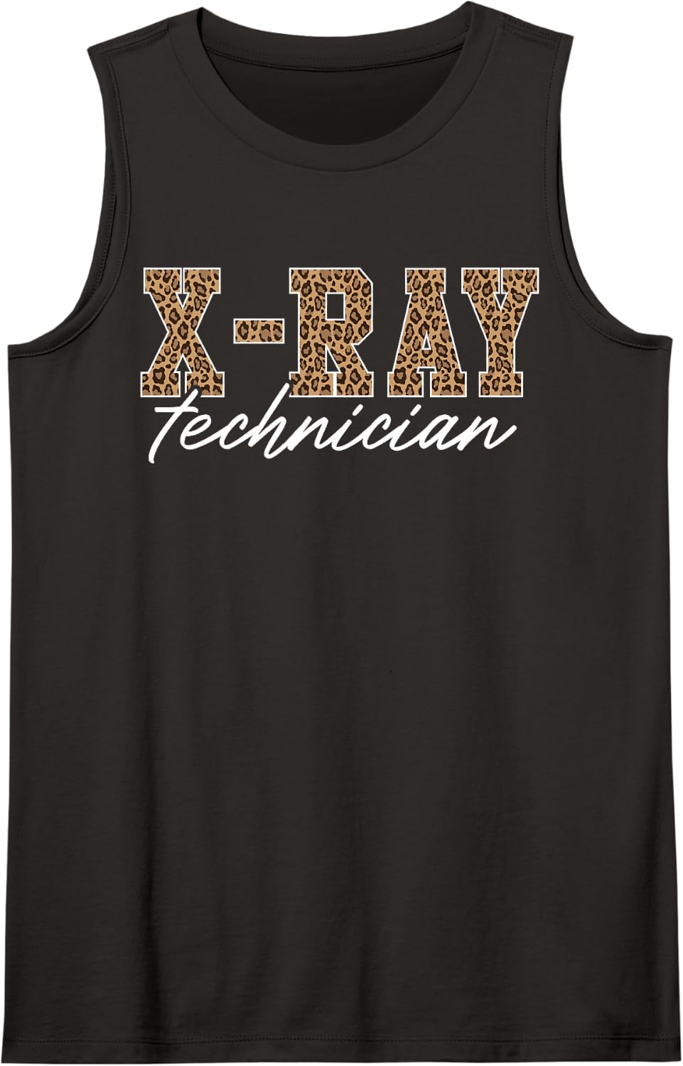 Radiology X-Ray Technician Women Leopard Sleeveless Tank Top - Black