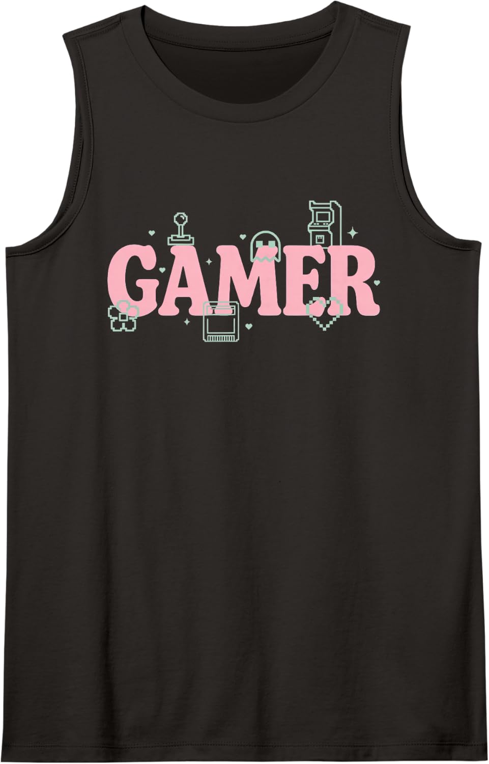 Retro Video Games Classic Vintage Old School Arcade Pixel Sleeveless Tank Top - Black