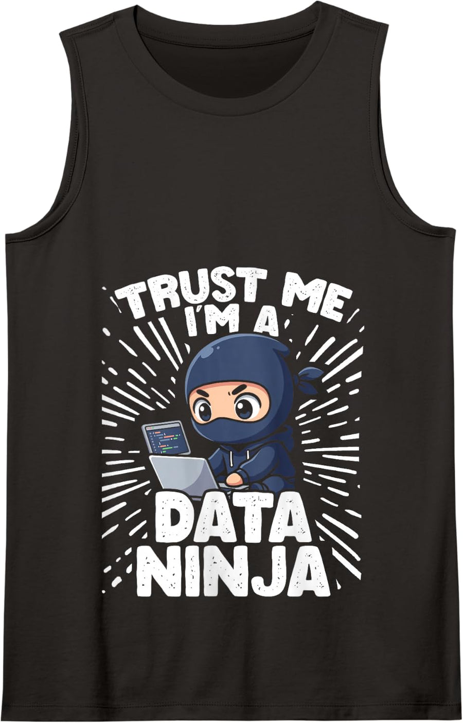 Data Ninja Programmer Coding Humor Tank Top - Black