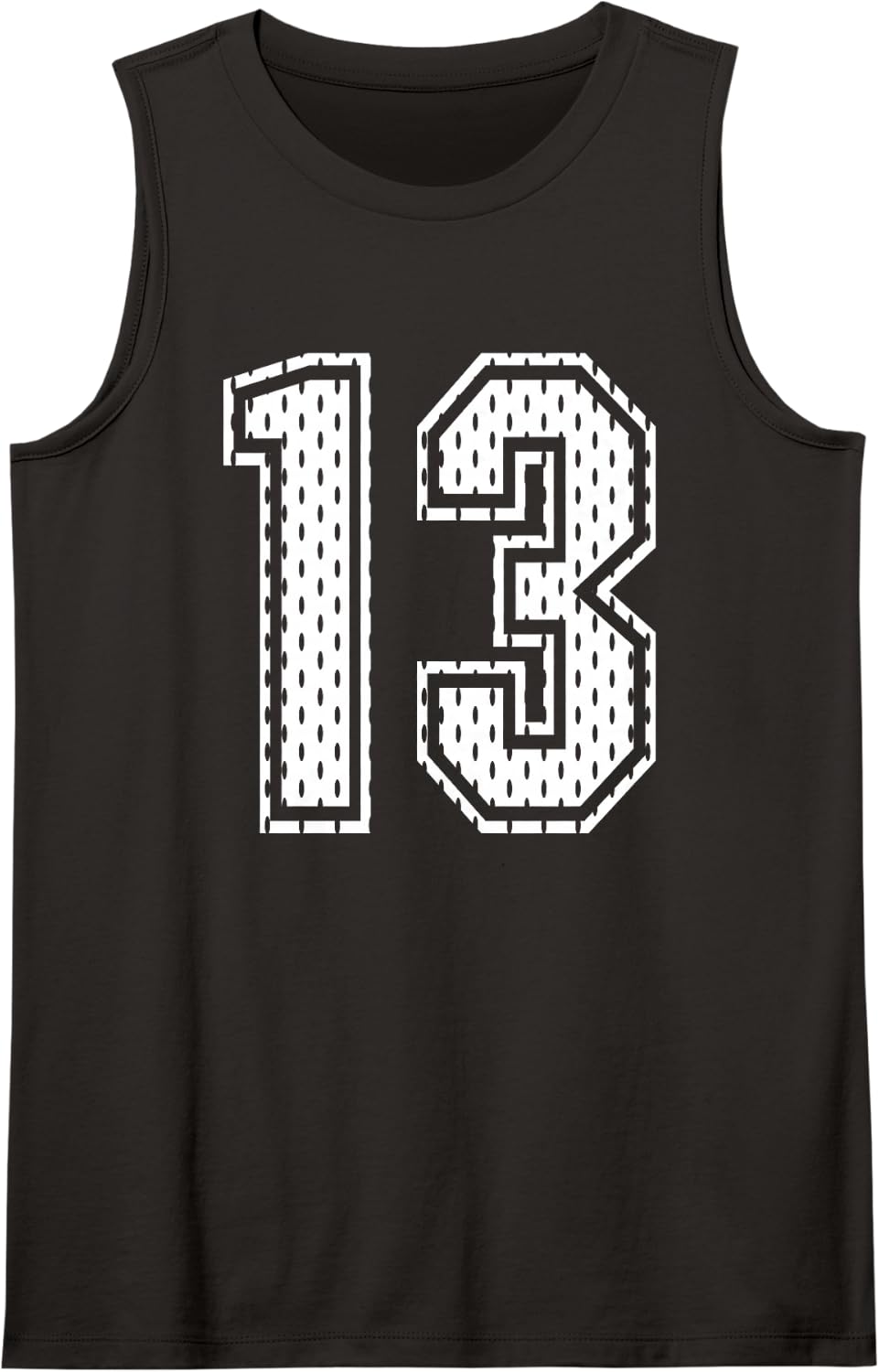 White Number 13 Sports Fan #13 Jersey Shirt Team Player Tank Top - Black