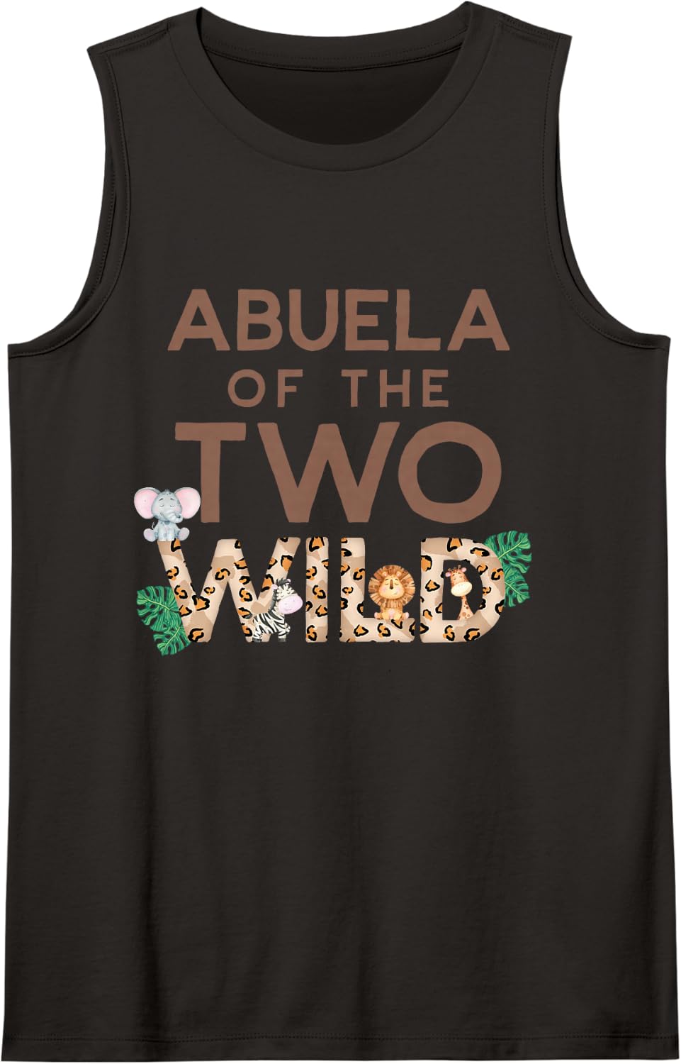 Abuela of The Two Wild Animal Safari 2nd Birthday Theme Sleeveless Tank Top - Black