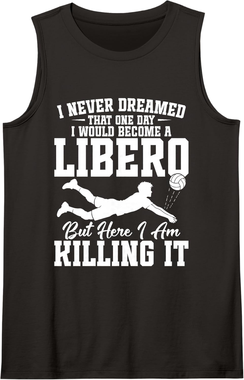 Volleyball Team Match Essentials Game Dreamed Libero Tank Top - Black