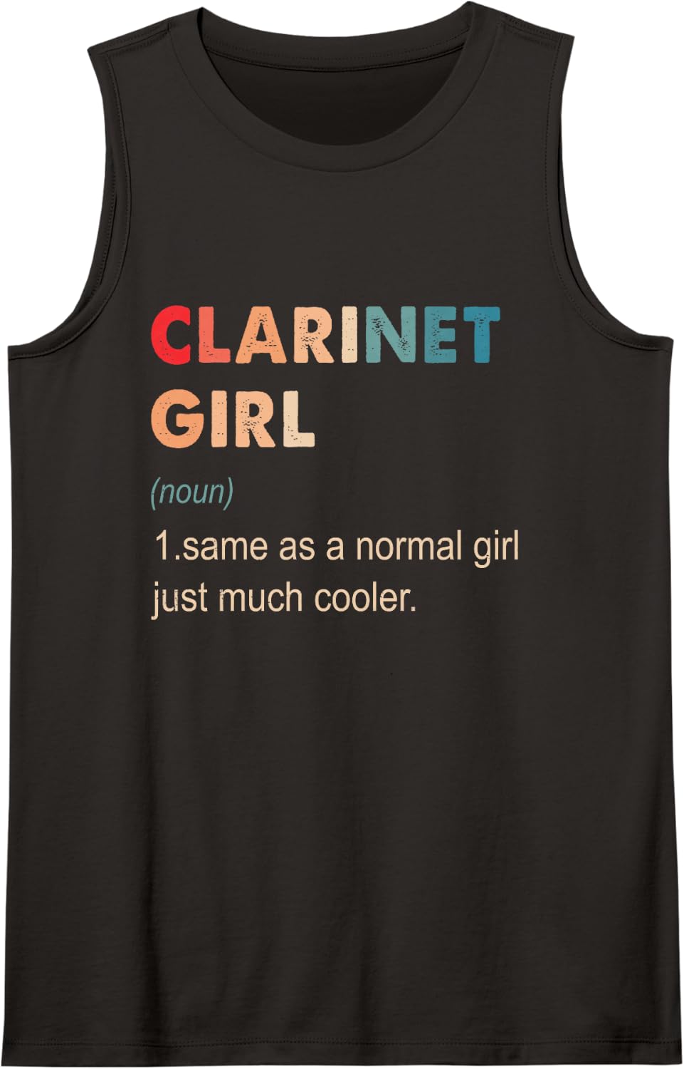 Clarinet Girl Definition Funny Clarinet Lover Gift for Girls Sleeveless Tank Top - Black