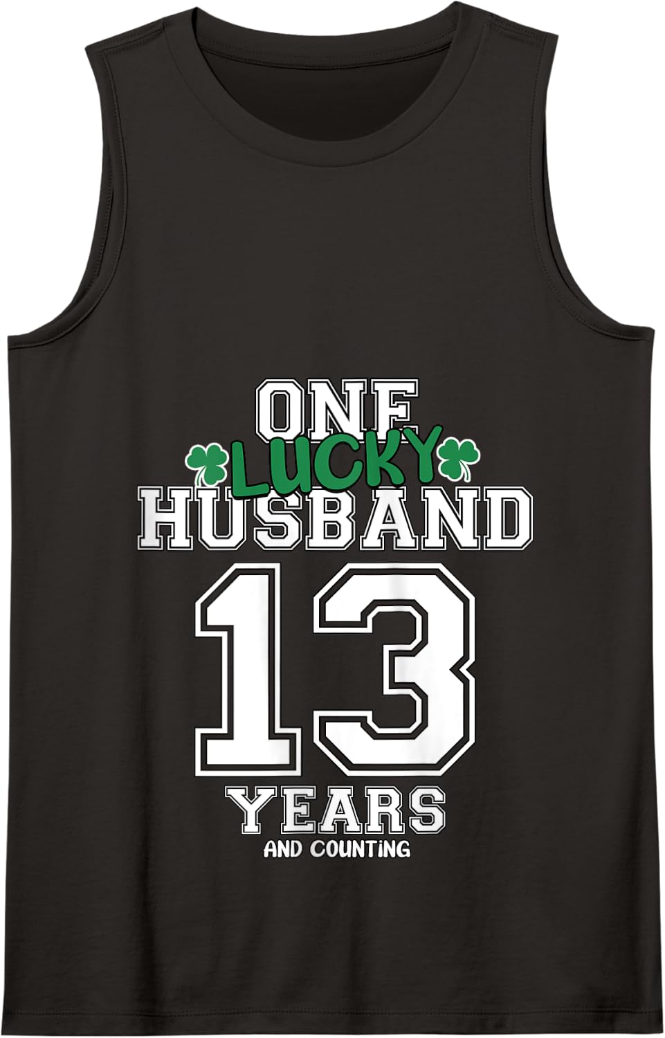 13 Years & Counting One Lucky Husband St. Patrick's Day Tank Top - Black