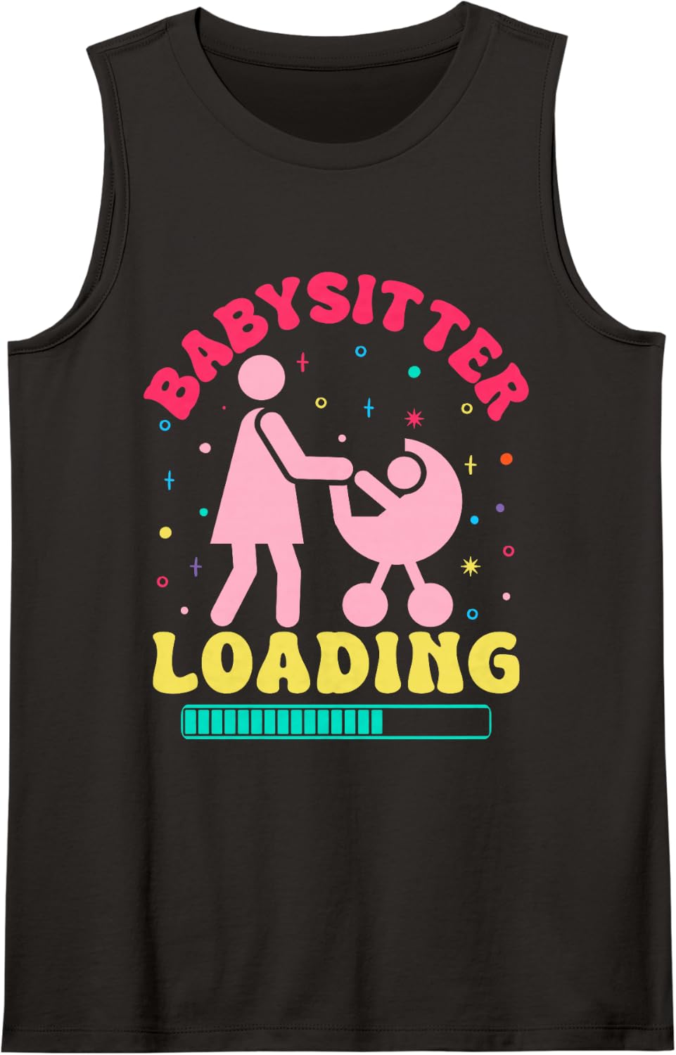 Women's Daycare Loading Nanny Sleeveless Tank Top - Black