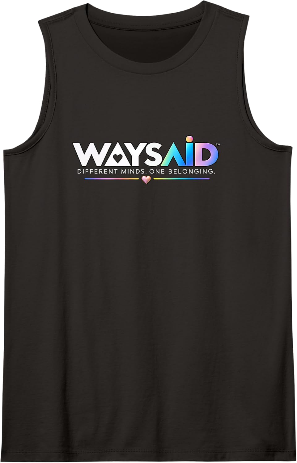 Different Minds One Belonging Neurodiversity Inclusion Sleeveless Tank Top - Black