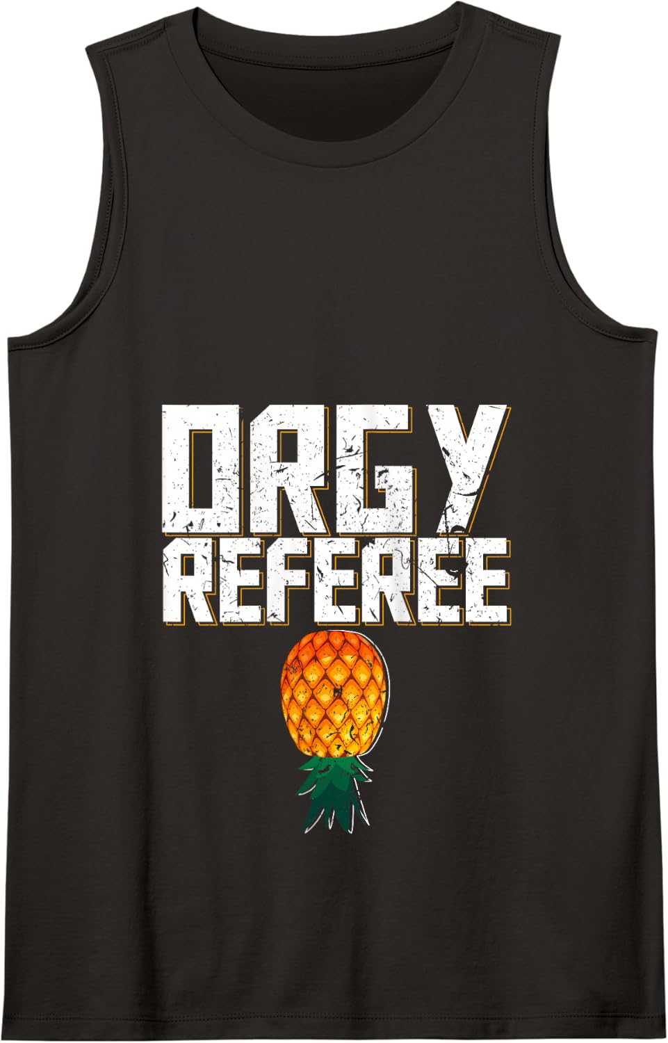Orgy Referee Swinger Party Pineapple Threesome Gang Bang Tank Top - Black